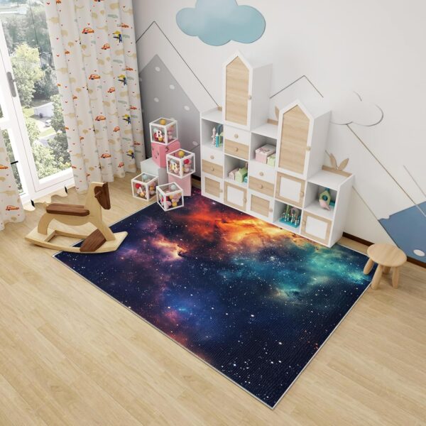 Galaxy Rugs for Kids Bedroom - Boys Space Rug, Fantasy Universe Rugs for Living Room Bedroom, Washable Non Slip Soft Small Carpet, Patterned Area Rugs & Home Decor 50x80 cm - Image 3