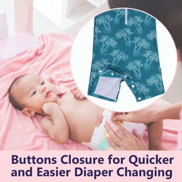 weVSwe Baby Toddler Boy Swimsuit UPF 50+ Sun Protection Rash Guard Swimwear with Crotch Zipper 0-3 Years - Image 2