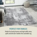 Rugs and More Washable Area Rug - Short Pile Machine Washable Runner, Easy to Clean, Child & Pet Friendly - Modern Mat for Hallway, Bedroom, Kitchen, Utility Room (Dark Grey, 60x230cm) - Image 6