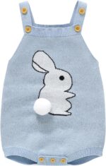 Cokbyavla Unisex Newborn Easter Suspender Overalls Pants,1St Birthday Girl Outfits New Years Outfit Baby Girl Newborn Rabbit Outfit Easter Tree Jumpsuit White Long Sleeve