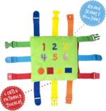 Frog Plush Toddler Puzzle Toy - Sensory Busy Board Pillow - Soft Play Education Activity Toy for 1 - 3 Year Old Kids - Boys & Girls Baby Buckle - Improve Motor Skills, Fidget/ Fiddle Travel Game. - Image 2