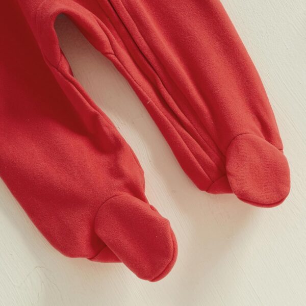 Baby Girl Boy My First Valentine's Day Outfit Mommy's Valentine Footie Romper Zipper Jumpsuit Newborn Infant Clothes - Image 7