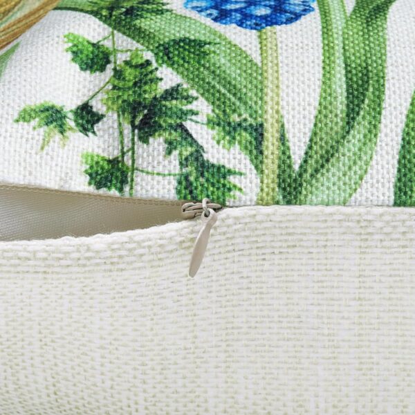 Bonhause Spring Flower Cushion Covers 45 x 45 cm Garden Floral Decorative Throw Pillow Covers for Sofa Bed Home Garden Outdoor Summer Spring Decor Set of 4 - Image 5