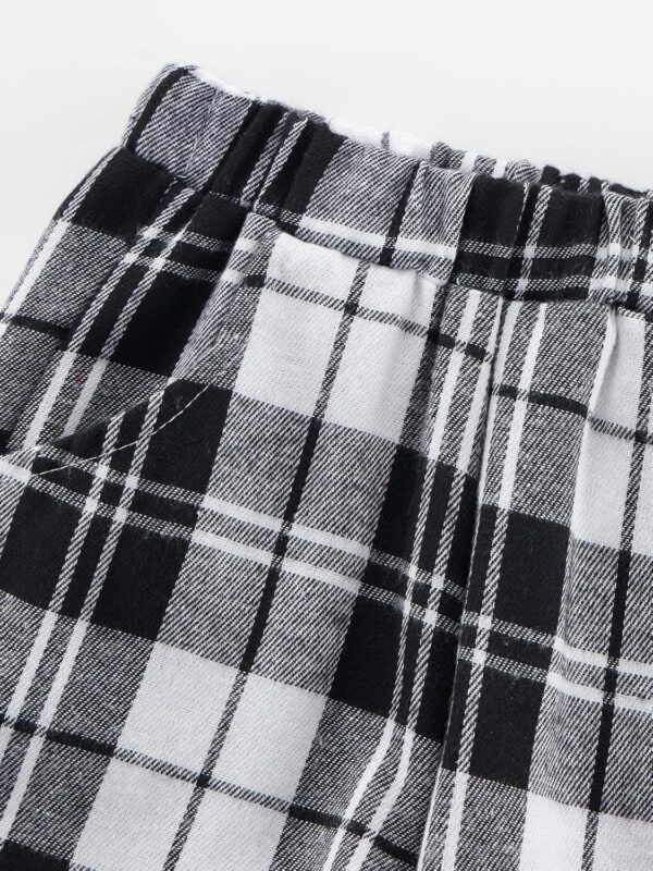 Naiyafly Kids Pajamas Set Plaid Button Down Pyjamas for Girls Boys Toddler Christmas Sleepwear Baby PJS 2 Piece Shirts Tops Pants Nightwear Homewear 18 Months - 6 Years - Image 7