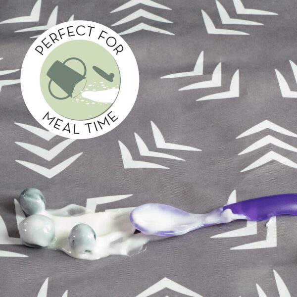 S&T INC. Baby Splat Mat for Under High Chair, Water Resistant Floor Mat, 42 Inches by 42 Inches, Grey Scatter - Image 2