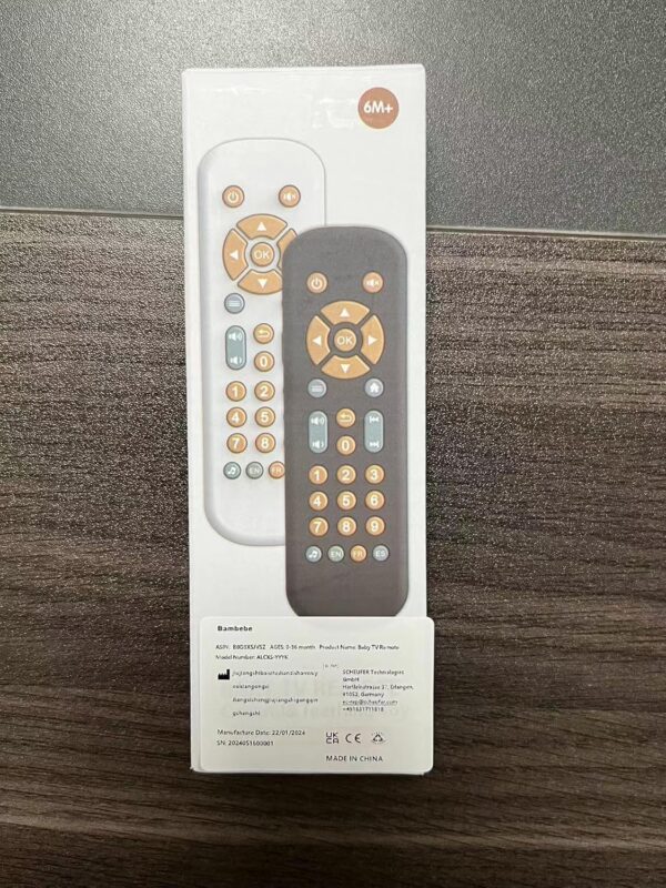 Bambebe Baby TV Remote Control Toy with Music Sound and Soft Light, Toddler Realistic Play TV Remote Toys Early Educational Learning Toy with 3 Language, Musical Baby Sounds Toys 6 12 18 Months - Image 8