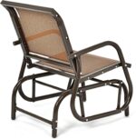 CASART Outdoor Glider Chair, Garden Swing Chair with Sturdy Steel Frame, Single Seat Glider Rocking Chair for Patio, Backyard and Poolside (Brown) - Image 9