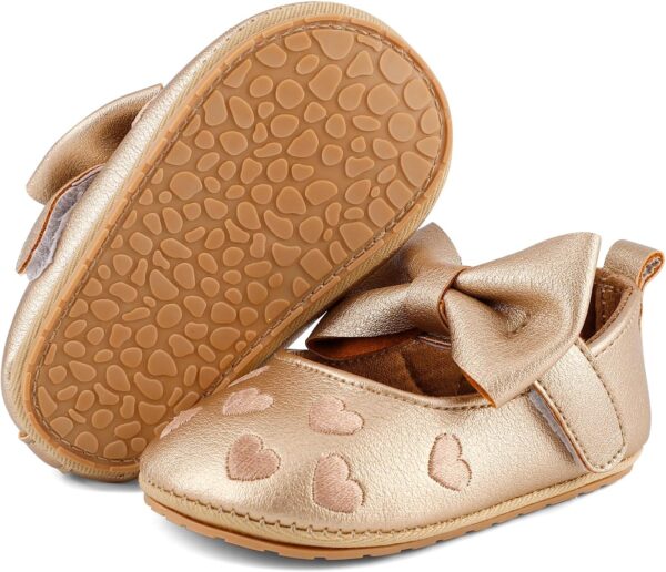 LACOFIA Baby Girls First Walking Shoes Infant Ballerina Anti-Slip Bowknot Princess Prewalker Shoes - Image 4