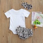 Newborn Infant Baby Girl Clothes Romper Shorts Set Summer Short Sleeve and Bloomers Shorts Headband Infant Outfit Set - Image 7