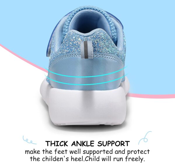 Girls Trainers Kids Athletic Shoes Toddlers Glitter Casual Lightweight Sneakers Sports Shoes Breathable Tennis Road Trail Running Shoes - Image 6