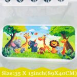 Non-Slip Bath Mat for Toddlers, Cartoon Anti-Slip Bathtub Mat, Safe and Fun Kids Tub Mat, Baby Shower Mat with Cute Design,Perfect for Bathtubs, Showers and Bathroom (Jungle Animals) - Image 2