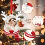 Babys First Christmas Ornament 2024 Girl - Baby First Christmas Ornament 2024 - Baby First Christmas Picture Frame Ornament, Personalized Baby Ornaments for Christmas Tree, Newborn Girl Boy Gift - Image 4