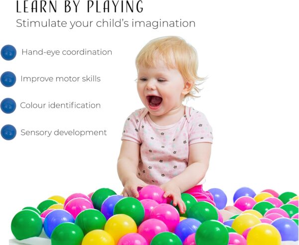 Straame Playballs, Crush-Proof, Colourful Pit Balls for Kids Baby-Approved Multi-Pack Toddler Ball Pit, Smooth Plastic Balls, No Sharp Edges, Non-Toxic & BPA Free. - Image 6