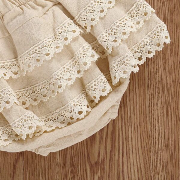 MoccyBabeLee 2Pcs Baby Girl Clothes Sleeveless Vest Top and Ruffle Bloomers Shorts Set Toddler Lace Trim Summer Outfits - Image 5