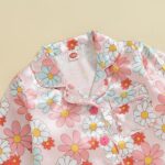 WERNZATT Kids Baby Boy Girl Satin Pajamas Set PJS Long Sleeve Button Down Sleepwear 2 Piece Lounge Tops Pants Nightwear Homewear - Image 4