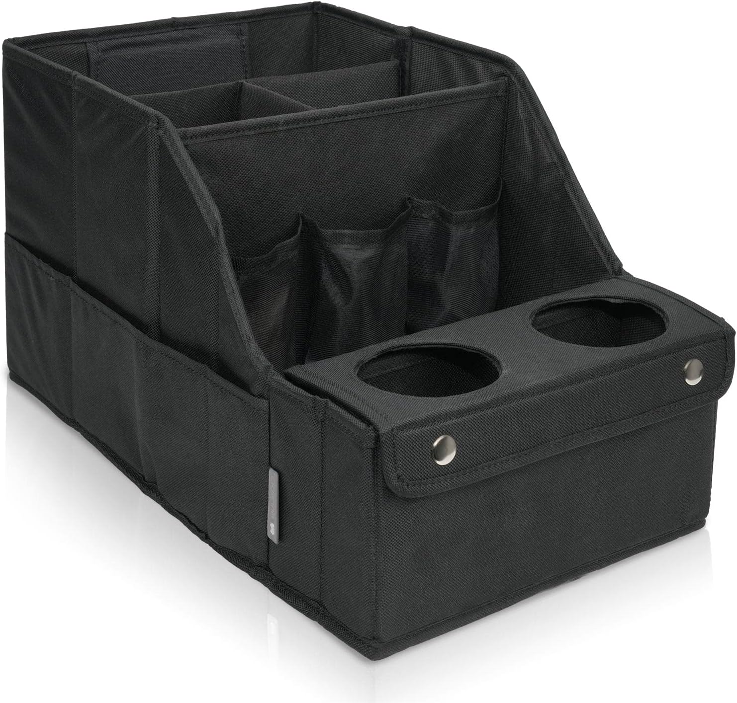 81XyUXoLYkL._AC_SL1500_.jpg MULISOFT Car Seat Organizer- Backseat Car Organizer with 11 Storages Compartments and 2 Cup Holders, Organizers and Storage, Front Seat for Travel Kids,Black - Image 1