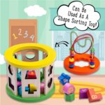 Jaques of London Wooden Activity Cube for 1 Year Old | Wooden Shape Sorter with Bead Maze | Montessori Educational Toys for 1 Year olds | Since 1795 - Image 2