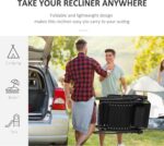 Outsunny Zero Gravity Chair Metal Frame Texteline Armchair Outdoor Folding and Reclining Sun Lounger with Head Pillow for Patio Decking Gardens Camping, Black - Image 5