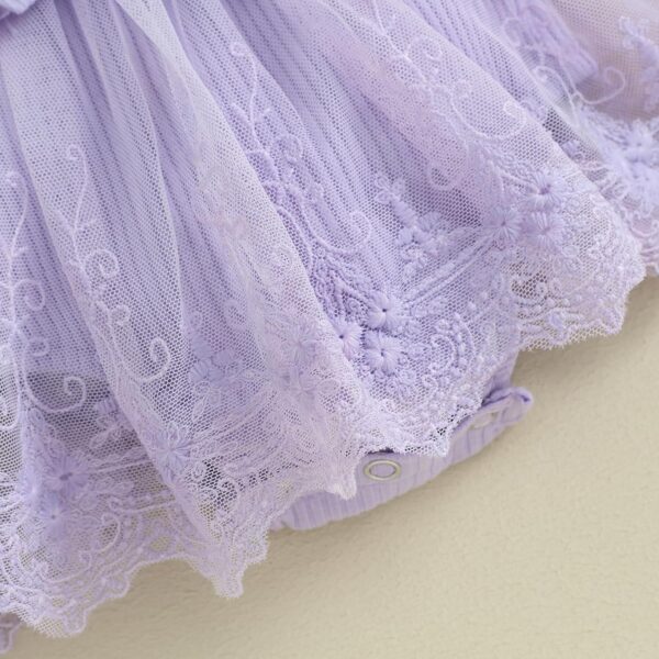 ZZLBUF Newborn Infant Baby Girl Fall Clothes Set Flower Lace Long Sleeve Tutu Romper Dress Headband 2Pcs Outfits - Image 7