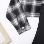 Kids Girl 2 Piece Outfits Teen Girls Sleeveless Bodycon Dress with Crop Jacket Children Plaid Long Sleeve Tops Shirts + Cami Short Dress Set Clothes - Image 8