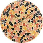 Ewusp Terrazzo Wall Clock Battery Operated Silent Non-Ticking Clock Round Quartz Decorative Clock for Kitchen Living Room Bedroom Office School Nursery, 25x25 cm - Image 5