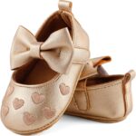 LACOFIA Baby Girls First Walking Shoes Infant Ballerina Anti-Slip Bowknot Princess Prewalker Shoes - Image 3