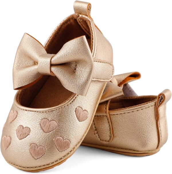 LACOFIA Baby Girls First Walking Shoes Infant Ballerina Anti-Slip Bowknot Princess Prewalker Shoes - Image 3