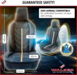 Walser Car seat cover Kimi, universal seat cover and protective pad in black - white, seat protector for cars and vanss in racing look design - Image 4