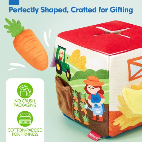 hahaland Surprise Tissue Box – Baby Toys 6-12 Months, Montessori Sensory Learning Box Toy with Soft Crinkle & Farm Animals, Interactive Infant Toy for Girls & Boys - Image 7