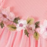 IBTOM CASTLE Baby Girls Floral Print Dress Cardigan 2PCS Set Newborn Infant Sleeveless Cotton Dresses with Bow Coat Brithday Dress Toddler Girls Clothes - Image 4