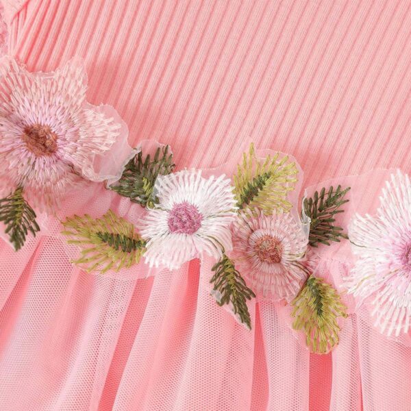 IBTOM CASTLE Baby Girls Floral Print Dress Cardigan 2PCS Set Newborn Infant Sleeveless Cotton Dresses with Bow Coat Brithday Dress Toddler Girls Clothes - Image 4