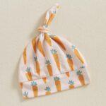 Vioyavo Baby Boy Girl Easter Outfit Newborn Clothes Letter Bunny Short Sleeve Romper Carrot Pants Knotted Hat 3 Piece Set - Image 4