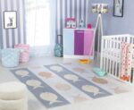 Livabliss Fish Washable Kids Rug - Childrens Rugs for Bedroom 160x213 cm, Machine Washable Animal Rug for Girls and Boys Bedroom, Playroom and Nursery Rugs - Girl, Boy, Baby, Kids Carpet, Cream
