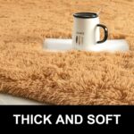 BOLUXIU Living Room Rugs,Khaki 120 * 160cm Fluffy Area Rug for Bedroom, Soft Touch Rug for Kids Room, Living Room Decor, Fuzzy Carpet for Nursery Soft Shaggy Rug for Play Room - Image 4
