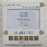 Photo Frame The Worlds Best Nephew Tile Art Nursery Home Decor Wood Cream 6x4" - Image 3