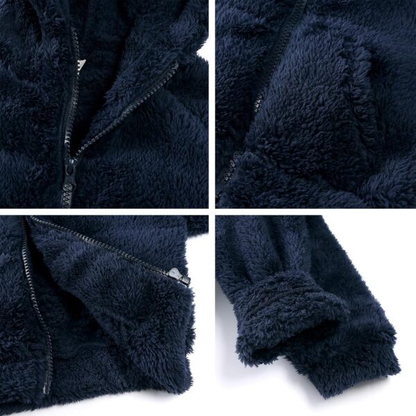 Newborn Infant Baby Boys Girls Cartoon Fleece Hooded Jacket Coat with Ears Warm Todder Kids Outwear Coat Zipper Up 0-6Y - Image 3