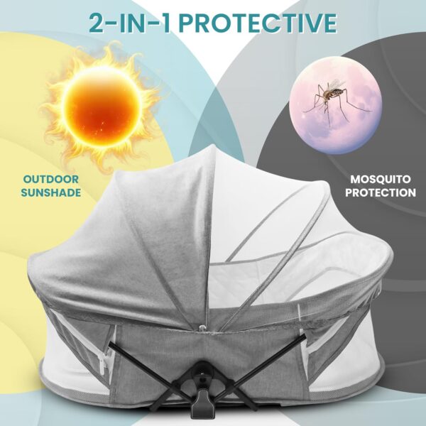 Blue Zeri Portable Baby Bed Lightweight & Compact - Travel Bassinet for babies -Baby Bassinet Newborn - Baby Travel Crib - Baby Nest Pod Newborn - Baby Camping Bed - Image 3