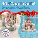 SplashEZ Inflatable Baby Seat - Sit-Up Chair for Baby 3 Months to 3 Years, Inflatable Sit Me Up Chair for Infant Sitting Support, Blow-Up Baby Seat with Air Pump for Home, Floor, and Travel, Giraffes - Image 6