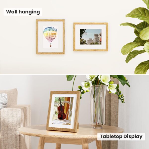 Picture Frame 12×12, Oak Wood 12×12 inch Square Photo Frame, 3 Pack 12×12 Frame with Mount for 8x8 Photo Frames, Vertical & Horizontal Wall Hanging Picture Frame for Home Poster Prints Decor - Image 8
