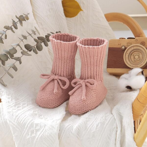 mimixiong Baby Booties Newborn First Walkers Cozy Shoes Warm Knit Soft Booties for Toddler Infant Boy Girl - Image 4