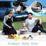 Baby Floor Seat with Tray, Feeding Seat Portable for Sit Up Activity & Eating for Infants, Gray - Image 5