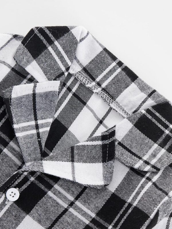 Naiyafly Kids Pajamas Set Plaid Button Down Pyjamas for Girls Boys Toddler Christmas Sleepwear Baby PJS 2 Piece Shirts Tops Pants Nightwear Homewear 18 Months - 6 Years - Image 5