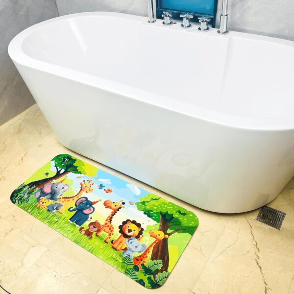 Non-Slip Bath Mat for Toddlers, Cartoon Anti-Slip Bathtub Mat, Safe and Fun Kids Tub Mat, Baby Shower Mat with Cute Design,Perfect for Bathtubs, Showers and Bathroom (Jungle Animals) - Image 8