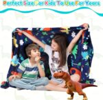 Edcooy Dinosaur Blanket for Boys, Kids Dinosaur Throw Blanket for Boys and Girls, Fluffy Cozy Dinosaur flannel Blanket with Vibrant Colors Cute Design, Soft Warm Throw Blanket (100 x 130cm, Blue)… - Image 5