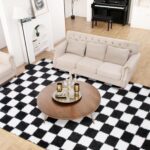 Super Soft Rug for Bedroom, Black and White Area Rug Classic Checkered Shaggy Rug Anti-Skid High Pile Soft Fluffy Rug Fuzzy Carpet for Living Room Bedroom Kids Room Nursery, Dorm Home Decor - Image 8