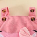 QUNERY Baby Girls Clothes Floral Tops Bodysuit Bear Dungarees Adjustable Overalls Outfits Set - Image 6