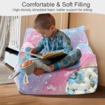 COMAX Kids Bean Bag Chair, Toddler BeanBag Sofa Chair Stuffed with Filler for Boys and Girls, Lazy Sofa Couch with Pocket for Playroom, Nursery Room, Colorful Rainbow - Image 4