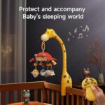 tumama Baby 0-6 Month Cot Mobile Crib Toys Giraffe Musical Lights Remote Control with Mirror Soft Hanging Rattles Lullaby Rotating Projector Sleeping Auto Off,Mute Spin Motor Infant Newborn Gift - Image 7