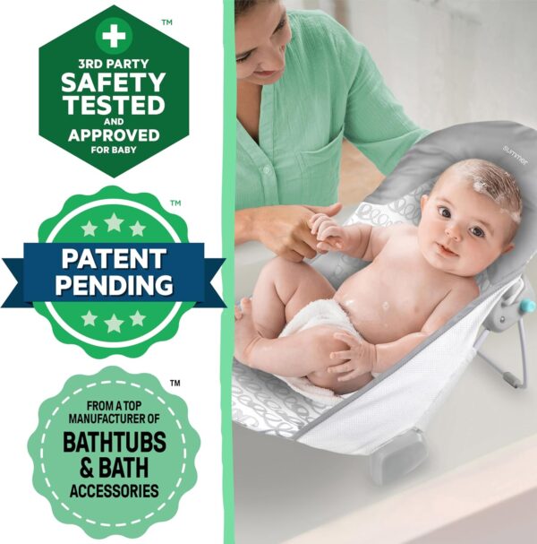 Ingenuity Foldaway 2-Position Baby Bath Seat, Adjustable Support for Sink or Bathtub, Ages 0-6 Months up to 20 Pounds, Machine-Washable Sling - Image 3
