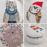 YT-KOKE Cartoon Fox Round Throw Pillow Cover, Linen Round Pillow Case, Cute Animals Printed Decorative Round Cushion Cover for Boys and Girls Nursery (E) - Image 7